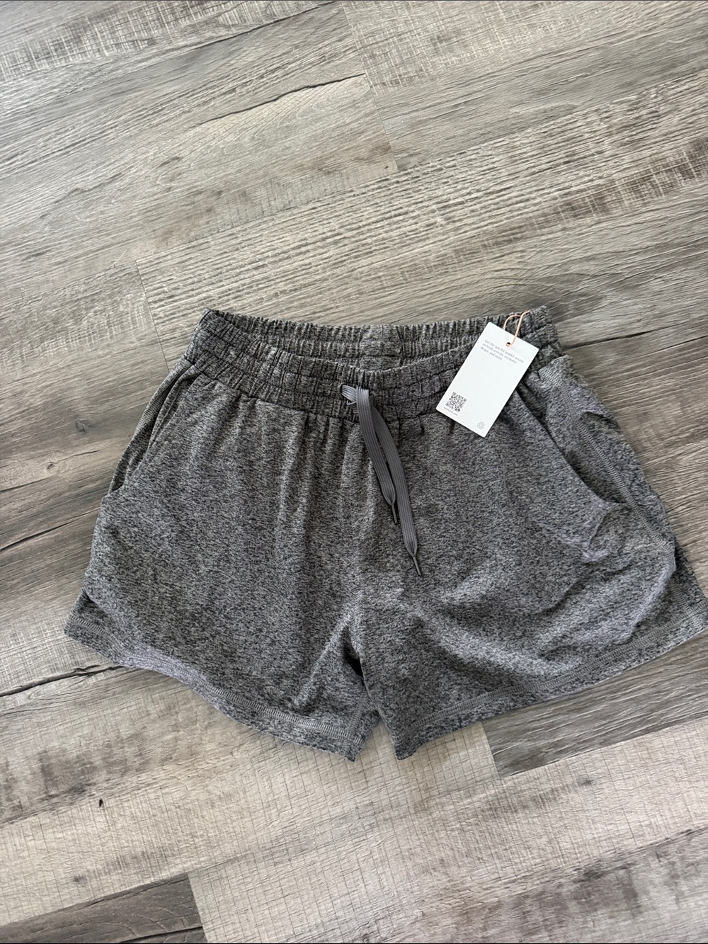 Quince Gray Heather Lounge Shorts with Drawstring Small